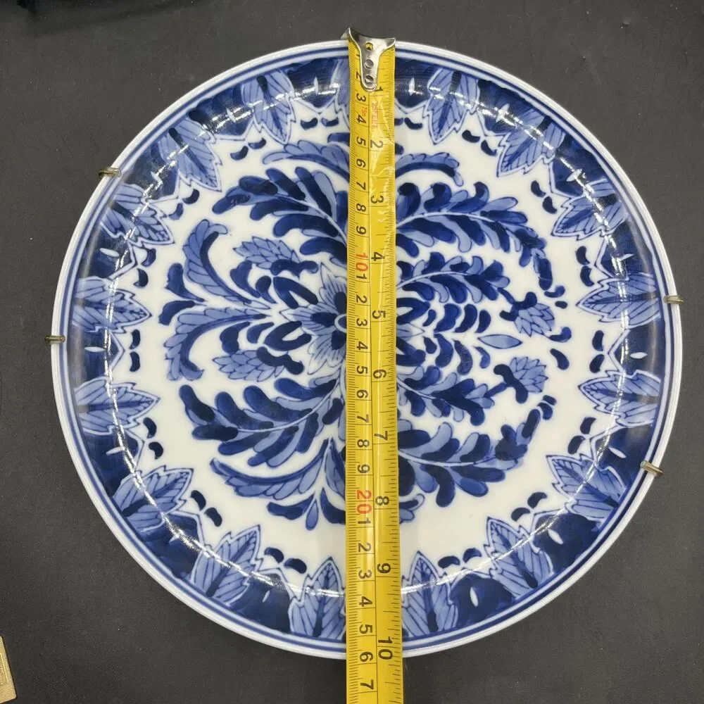 Set of 2 Vintage Centrum Ceramics Blue & White Floral 10 1/8” Dinner Plates